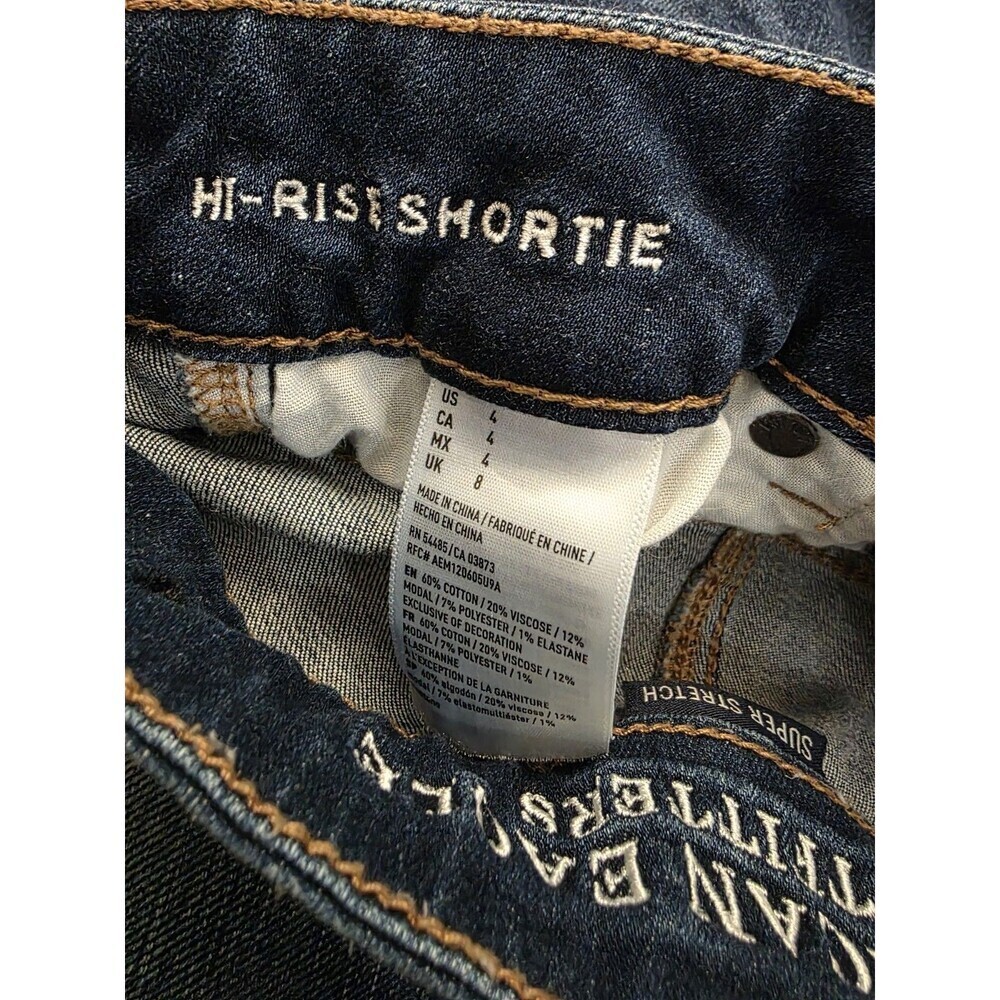 American Eagle Super Stretch Distressed Cut Off Jean Shorts Women's Size 4 - Picture 5 of 5